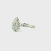 14k White Gold Women’s Diamond Ring | 1.61ctw Natural White Diamonds, 14mm