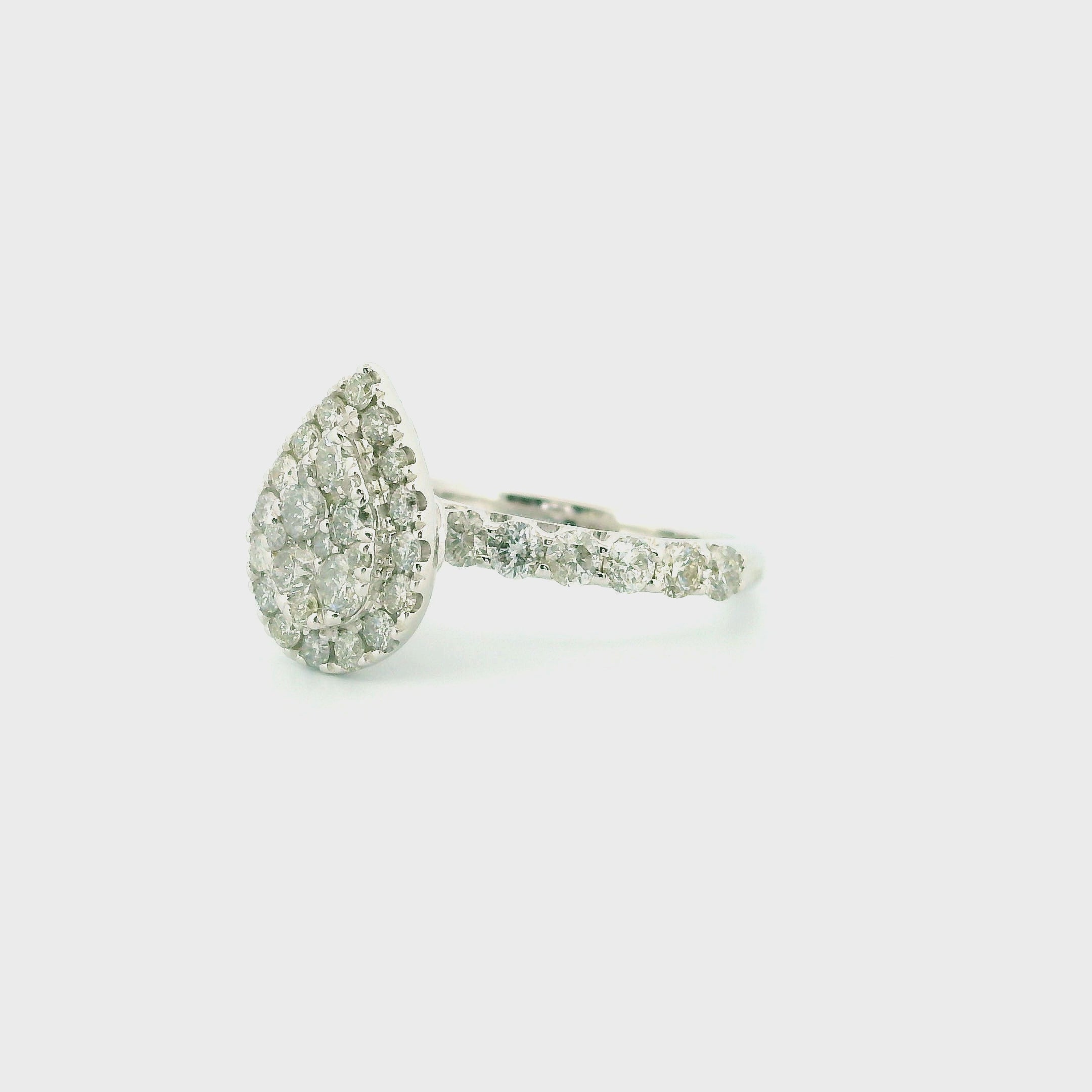 14k White Gold Women’s Diamond Ring | 1.61ctw Natural White Diamonds, 14mm