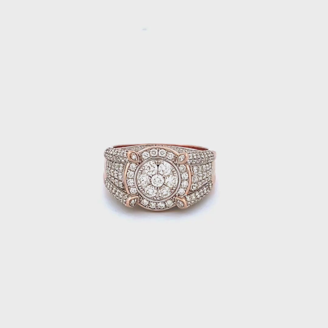 14K Rose Gold Men's Pinky Ring with 2.01CTW Natural White Diamonds