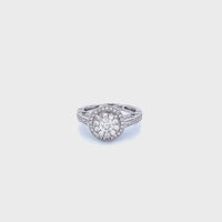 14K White Gold Women's Ring with 1.26CTW Natural White Diamonds