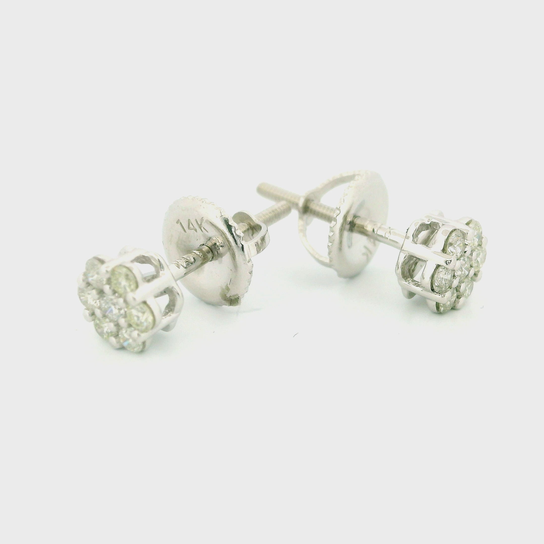 14k White Gold Diamond Earrings | 0.25ctw Round Natural Diamonds, 5mm