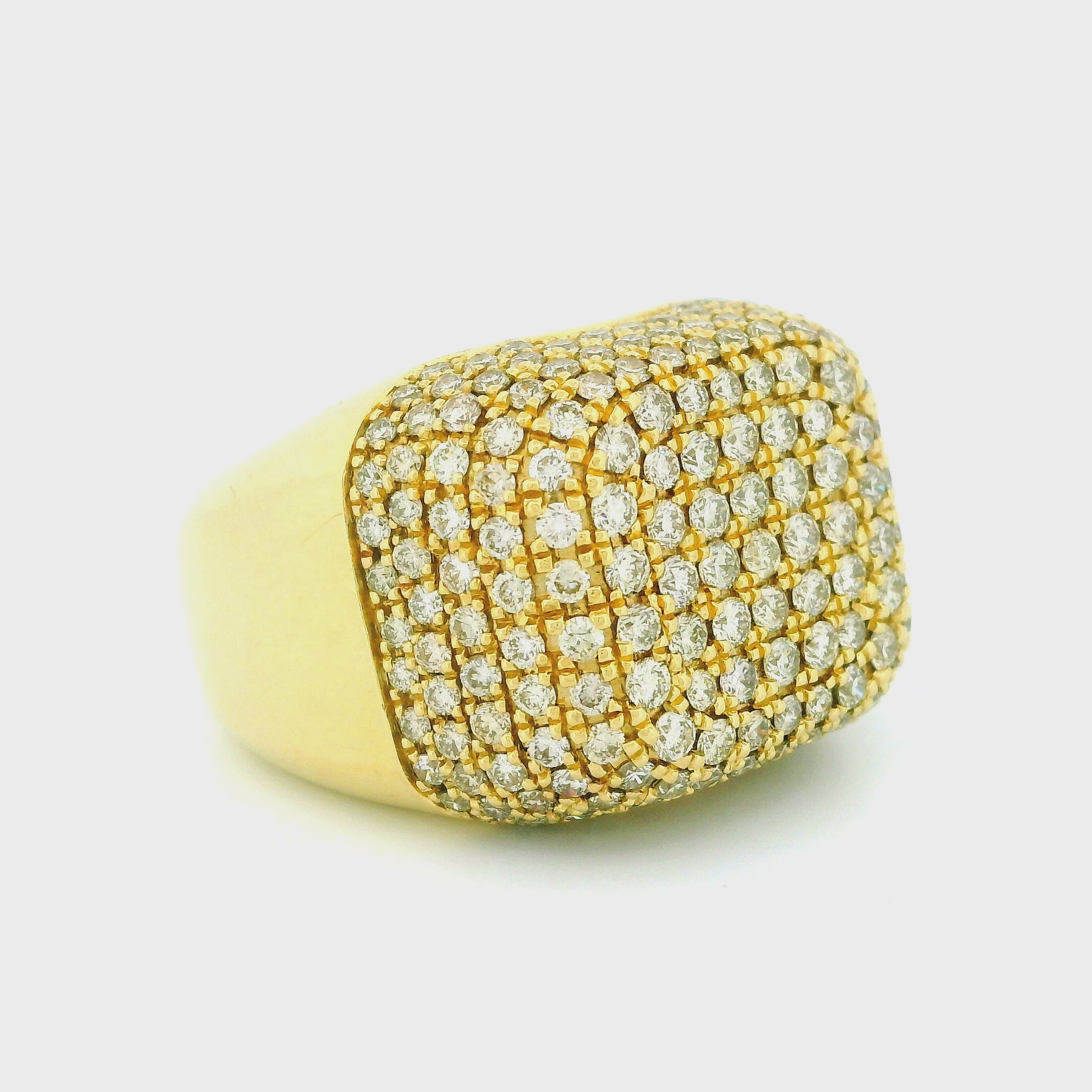 14k Yellow Gold Men’s Champion Ring | 4.21ctw Natural White Diamond