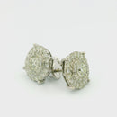 14k White Gold Diamond Earrings | 2.39ctw Round Natural Diamonds, 13mm