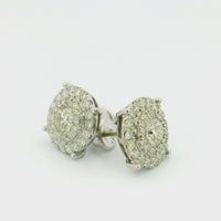14k White Gold Diamond Earrings | 2.39ctw Round Natural Diamonds, 13mm