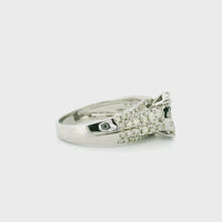 14K White Gold with 1.32CTW Natural White Diamond Women's Ring