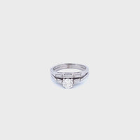 14K White Gold Women's Ring with 1.15CTW Natural White Diamonds