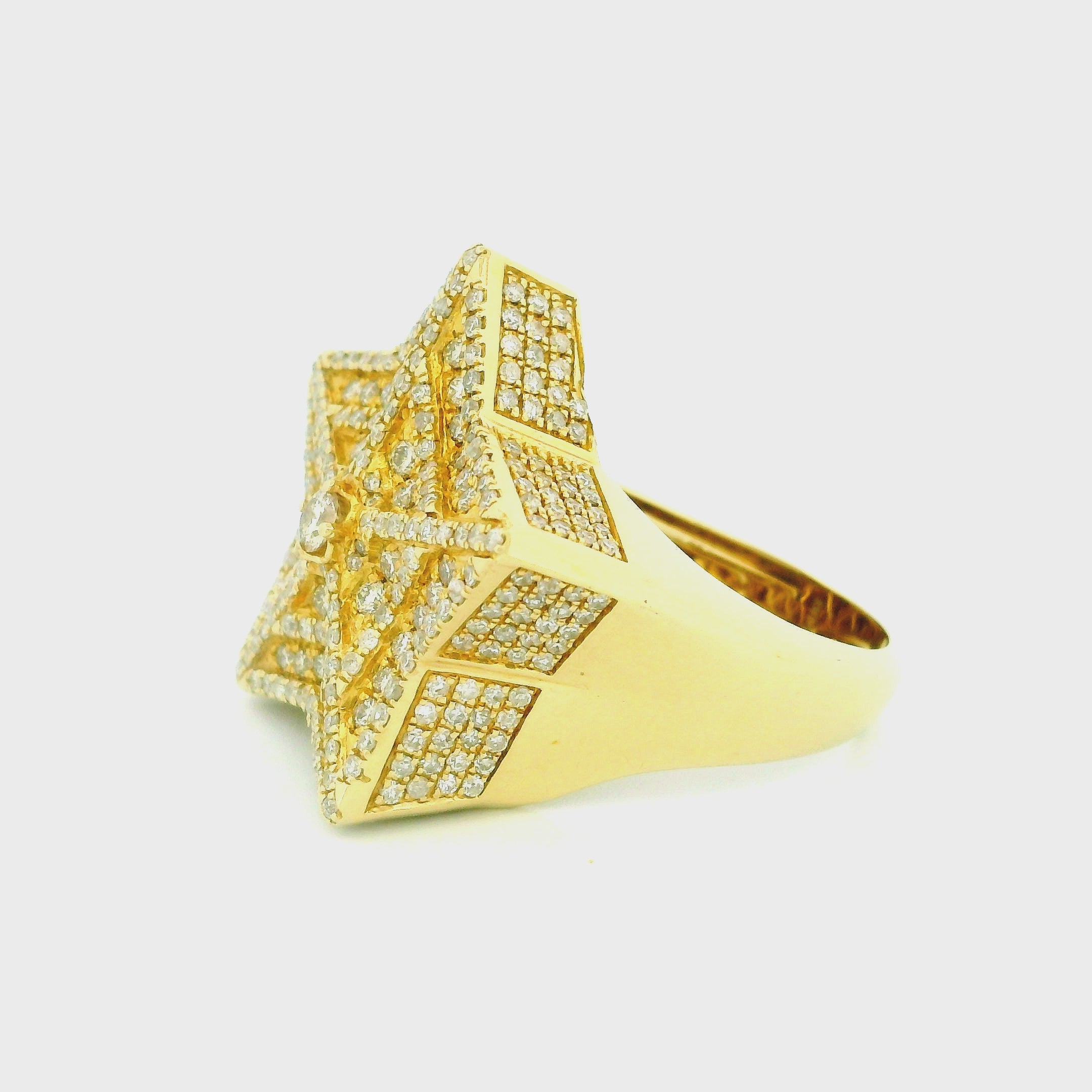 14k Yellow Gold Men’s Champion Ring | 2.26ctw Natural White Diamond