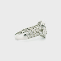 14K White Gold with 1.68CTW Natural White Diamond Women's Ring