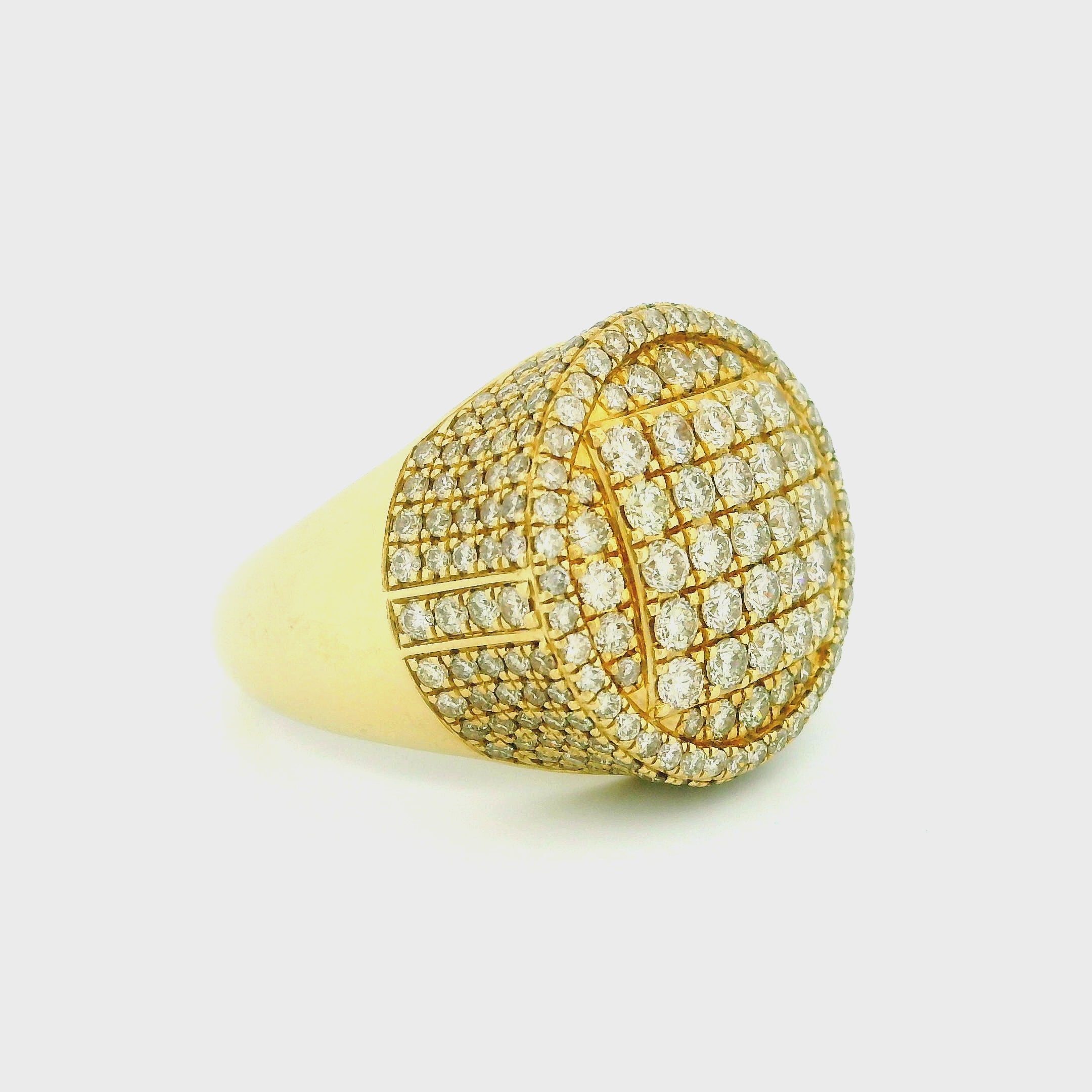 14k Yellow Gold Men’s Champion Ring | 3.77ctw Natural White Diamond