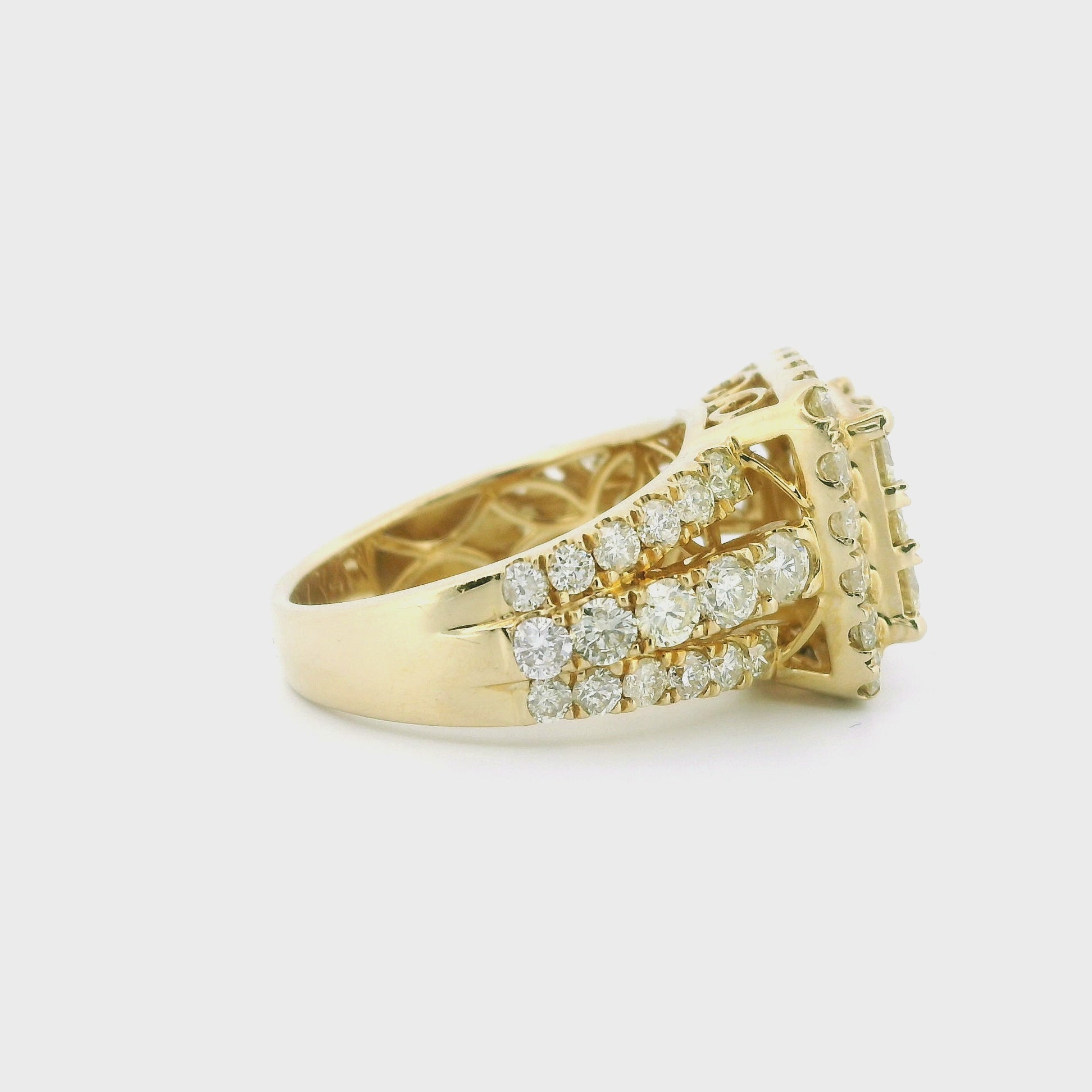 14K Yellow Gold with 3.31CTW Natural White Diamond Women's Ring