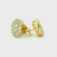 14k Yellow Gold Diamond Earrings | 1.22ctw Round Natural Diamonds, 12.8mm