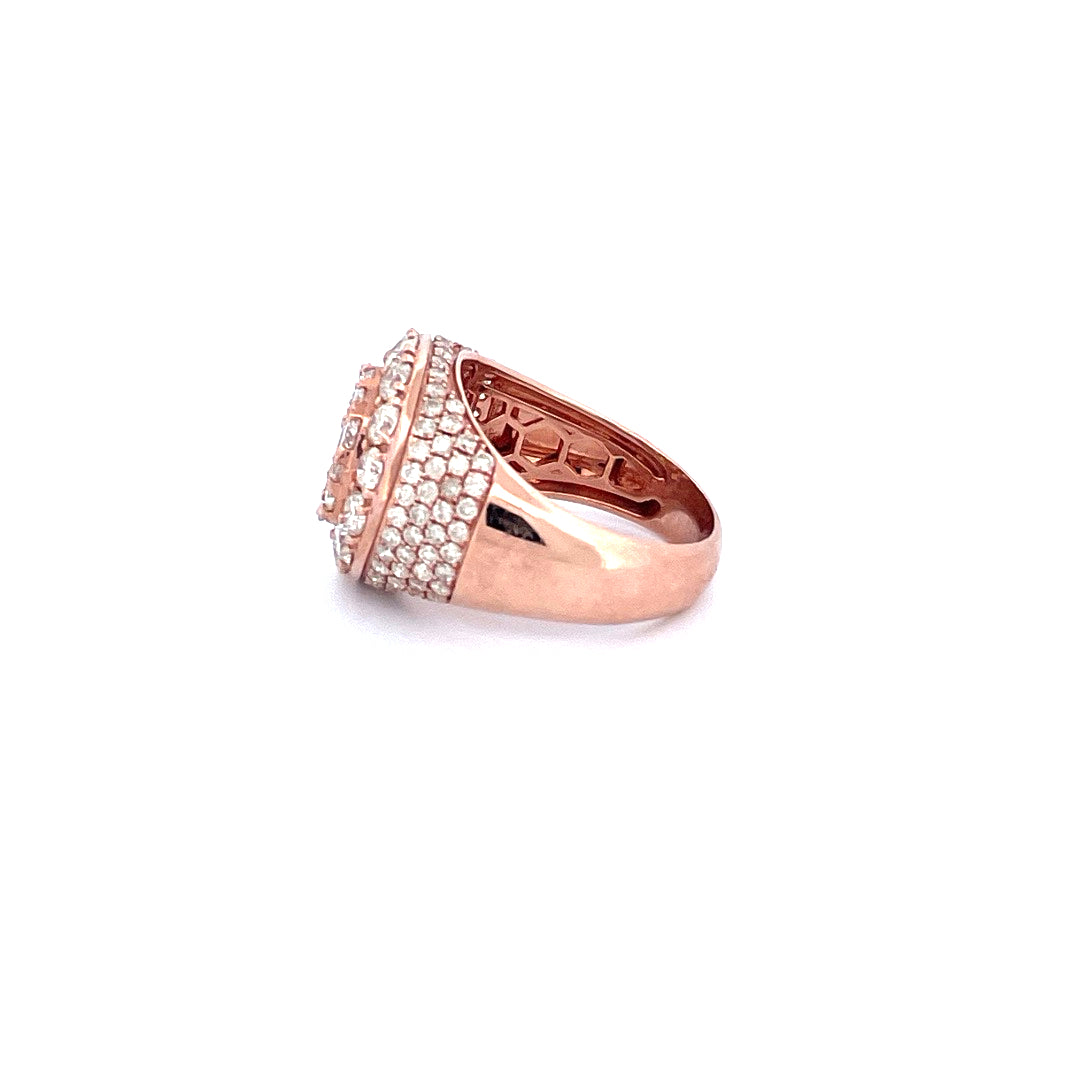 10K Rose Gold with 4.61CTW Natural White Diamond Men's Pinky Ring