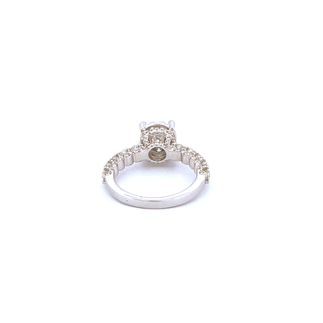 14K White Gold with 1.75CTW Natural White Diamond Women's Ring