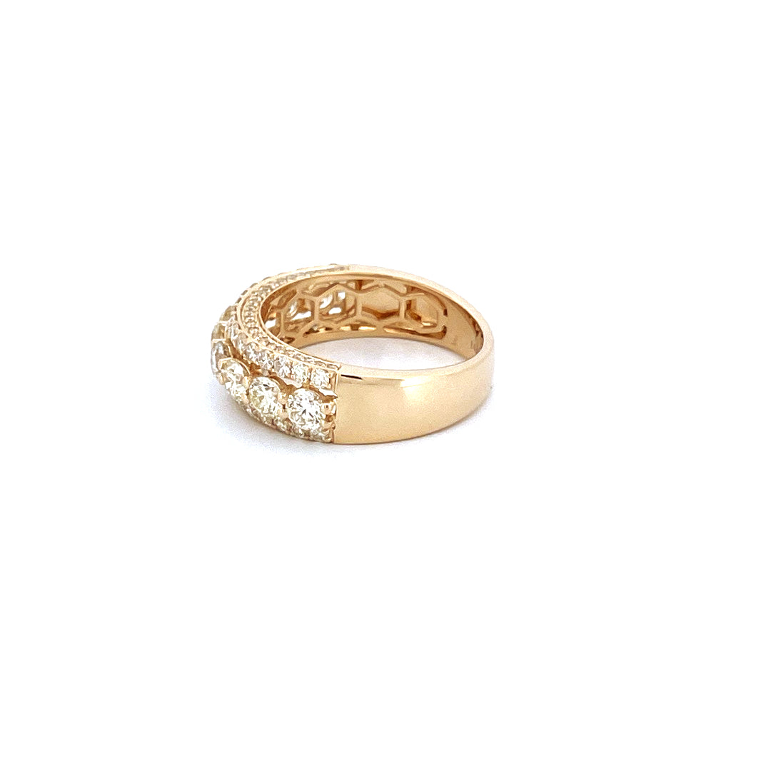 14K Yellow Gold Men's Pinky Ring with 3.05CTW Natural White Diamonds