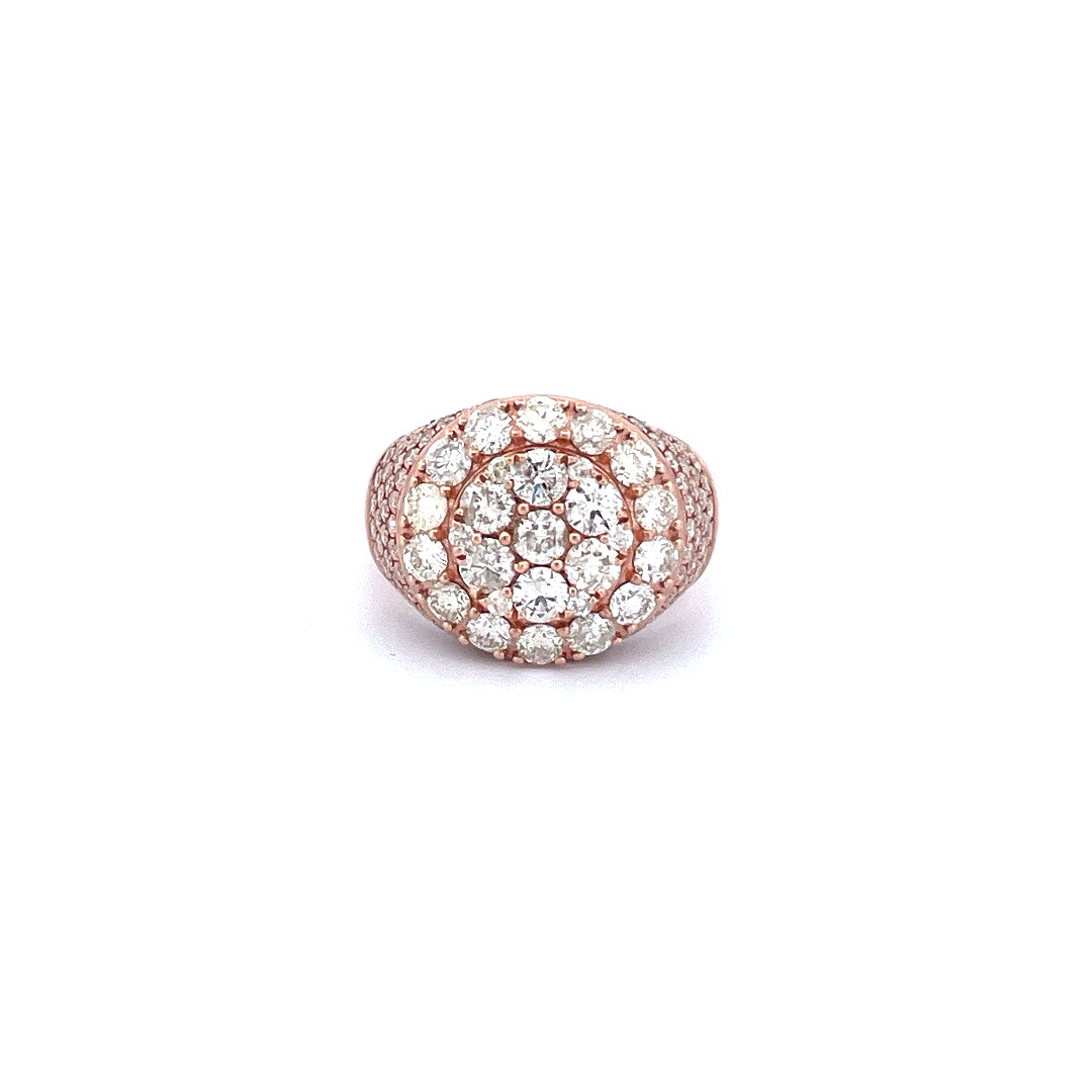 10K Rose Gold with 4.61CTW Natural White Diamond Men's Pinky Ring