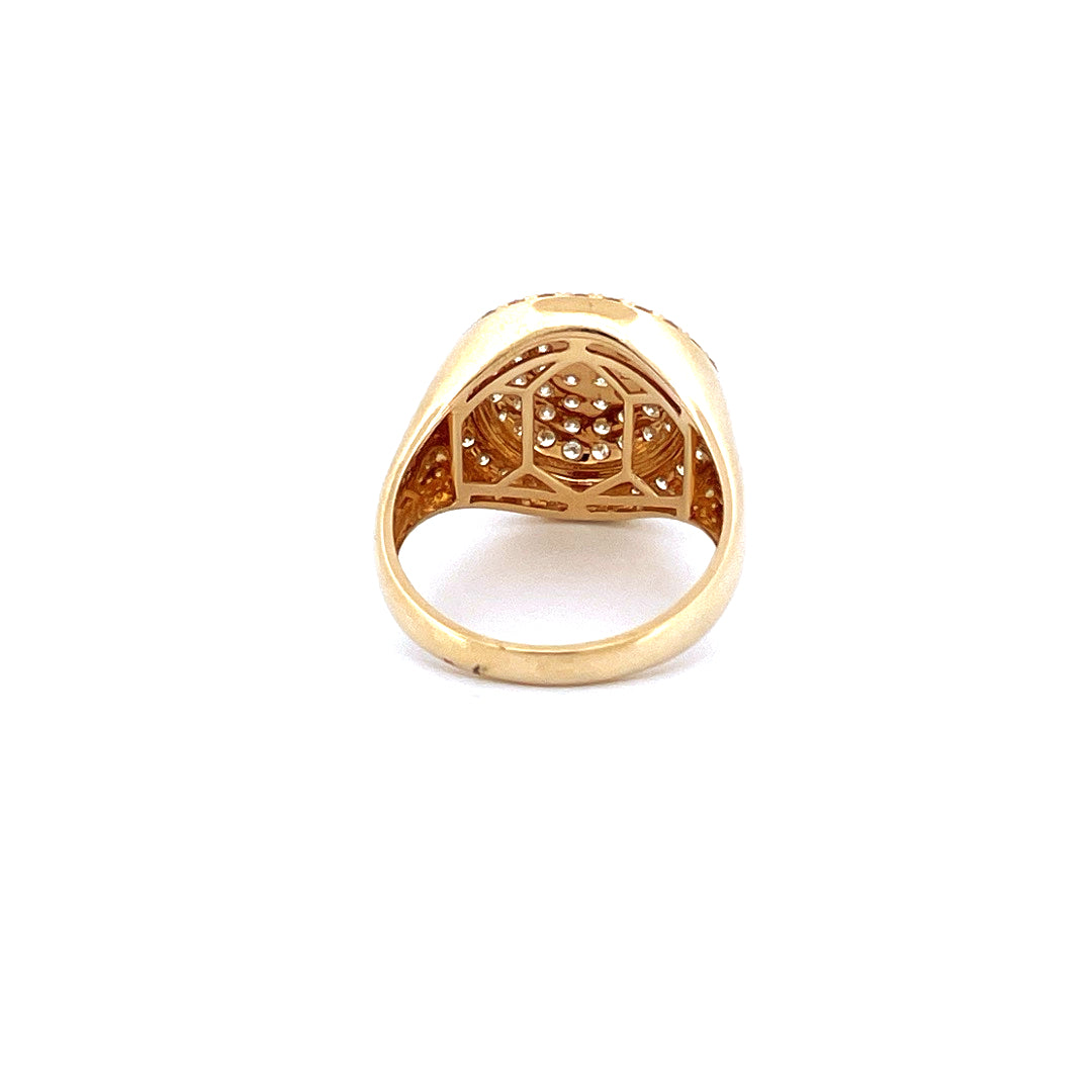 14K Yellow Gold Men's Pinky Ring with 1.60CTW Natural White Diamonds