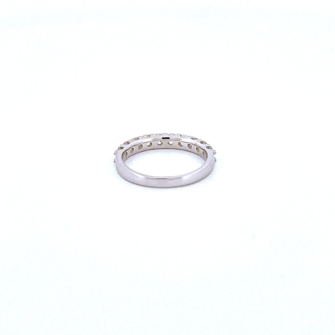 14K White Gold with 0.90CTW Natural White Diamond Women's Ring