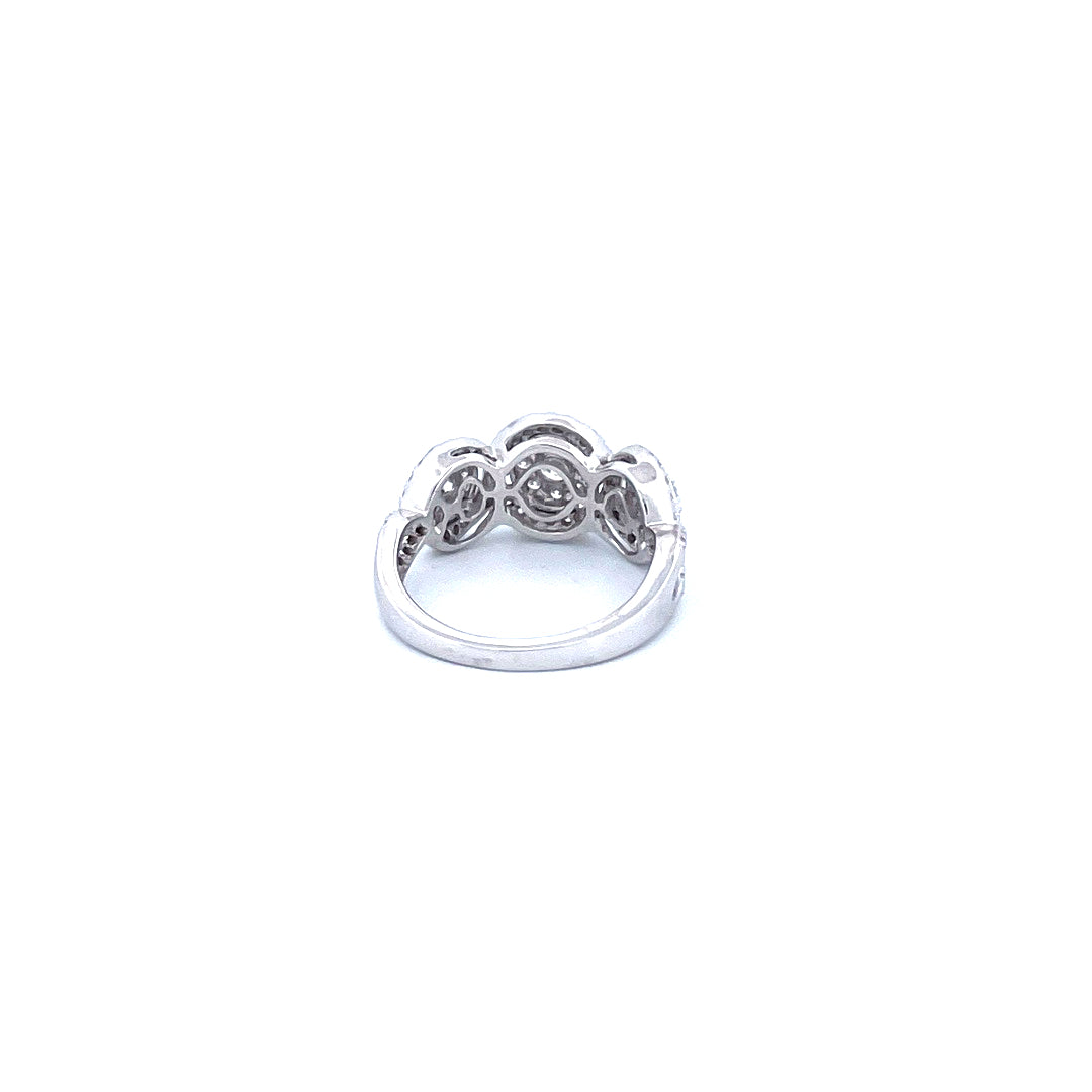 14K White Gold Women's Ring with 2.00CTW Natural White Diamonds