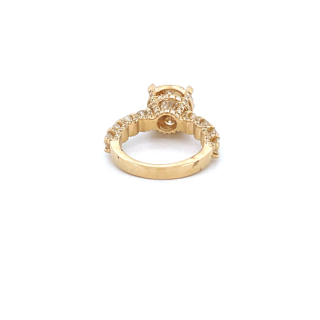 14K Yellow Gold Women's Ring with 3.80CTW Natural White Diamonds