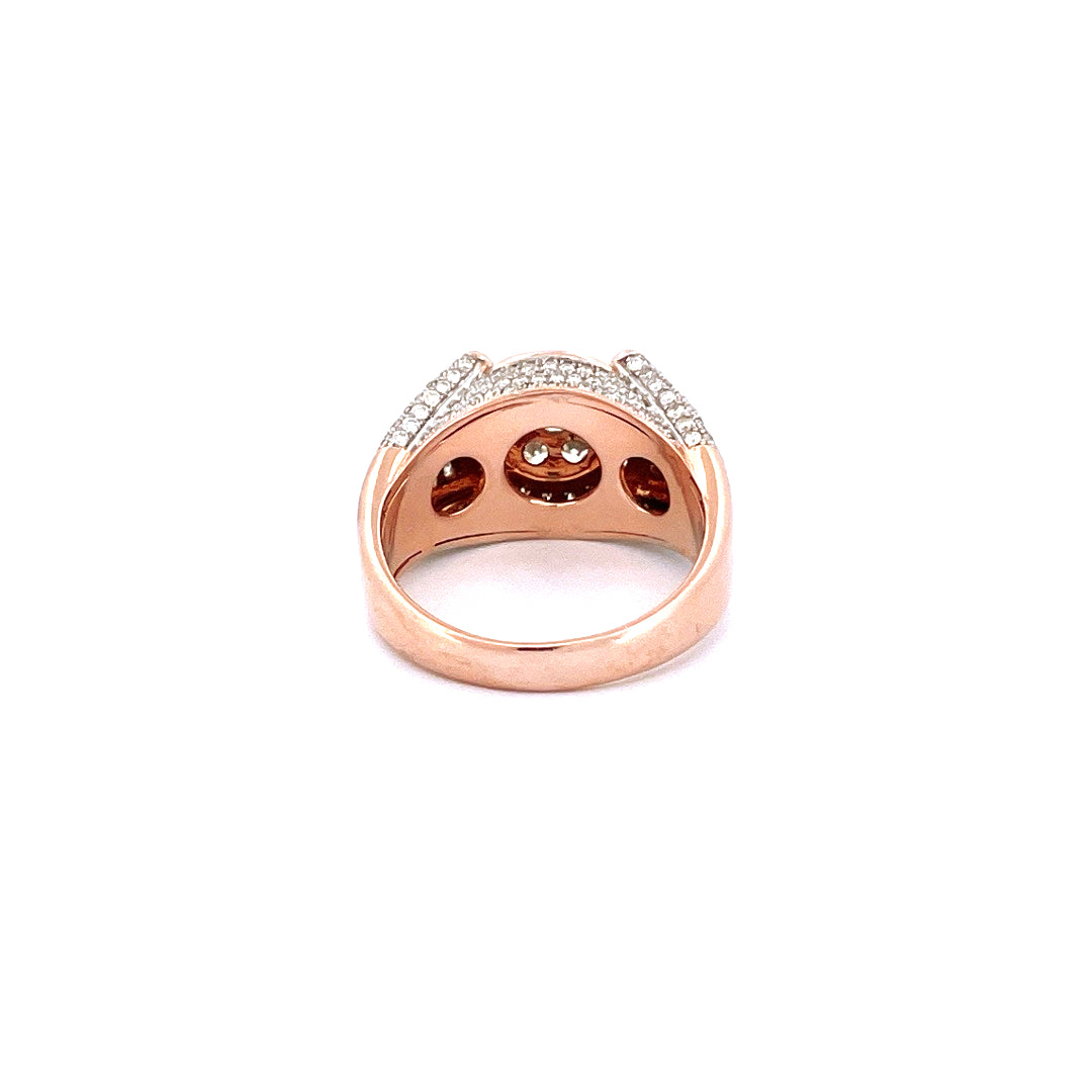 14K Rose Gold Men's Pinky Ring with 2.01CTW Natural White Diamonds