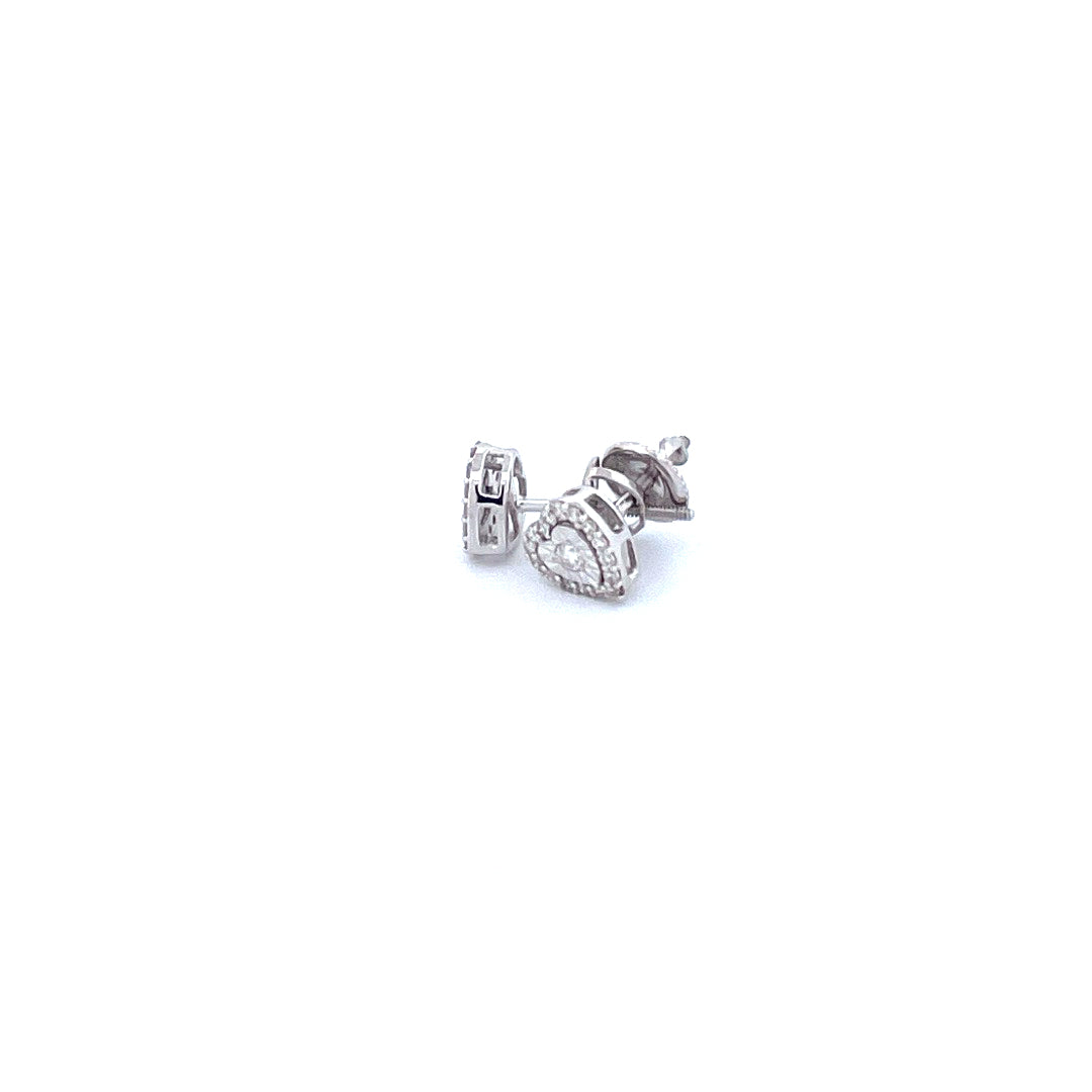 14K White Gold Earrings with 0.26CTW Natural White Diamond