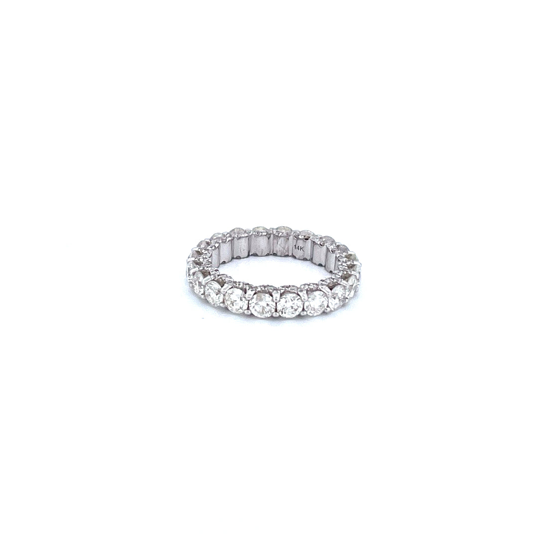 14K White Gold Women's Ring with 4.7CTW Natural White Diamond