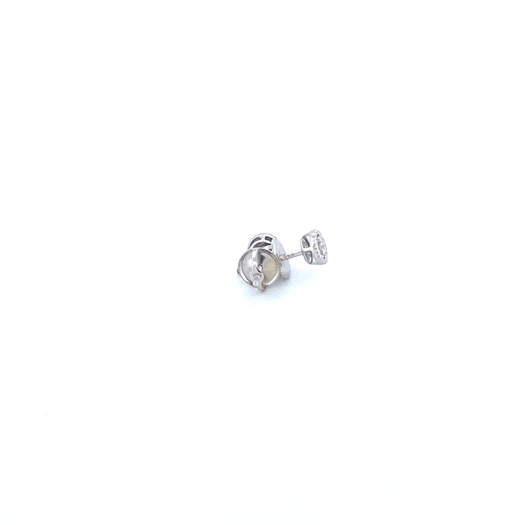 14K White Gold Earrings with 0.11CTW Natural White Diamond