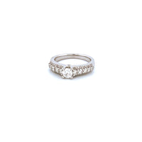 14K White Gold Women's Ring with 1.08CTW Natural White Diamonds