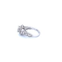 14K White Gold Women's Ring with 1.24CTW Natural White Diamonds