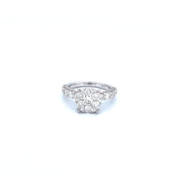 14K White Gold with 2.86CTW Natural White Diamond Women's Ring