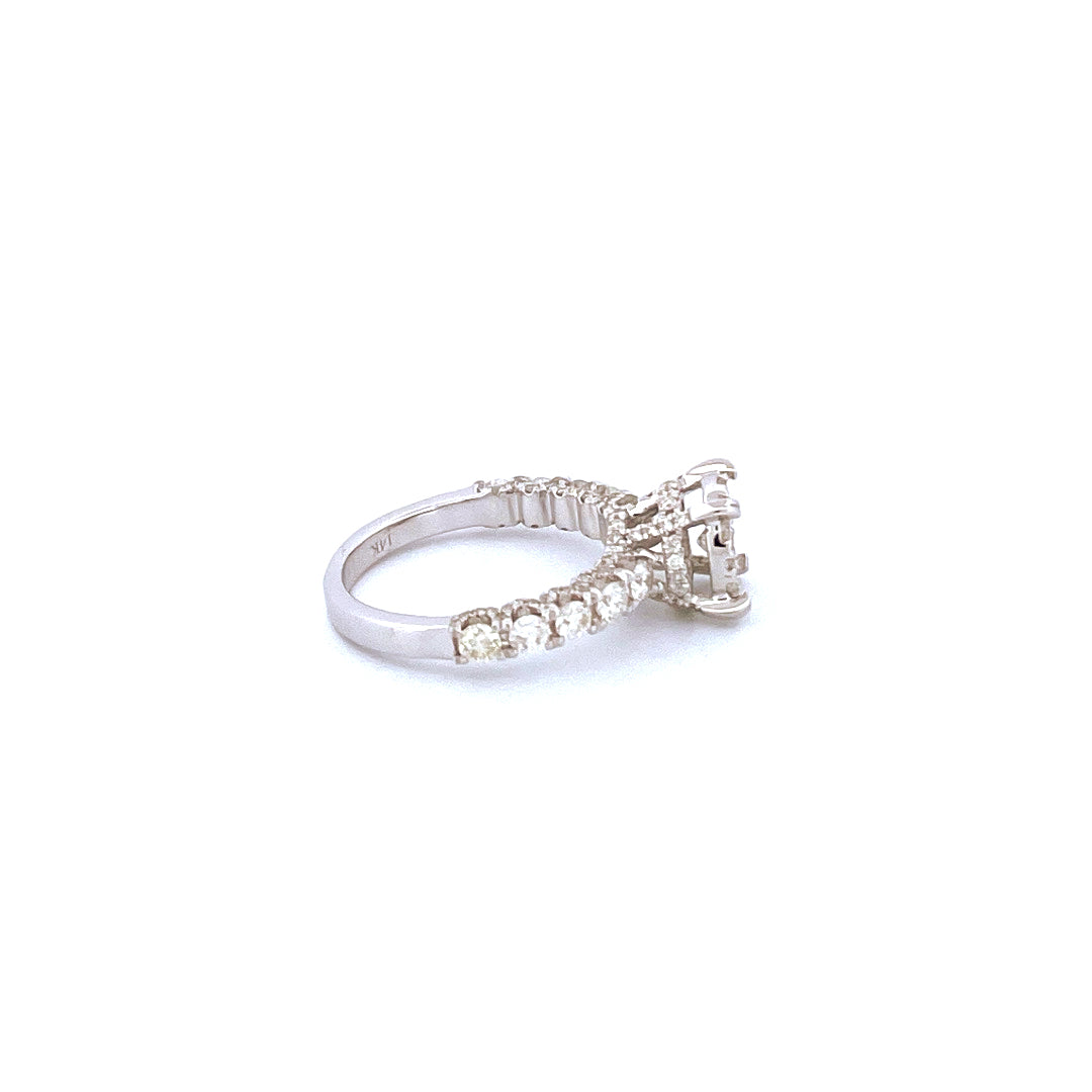 14K White Gold with 1.75CTW Natural White Diamond Women's Ring