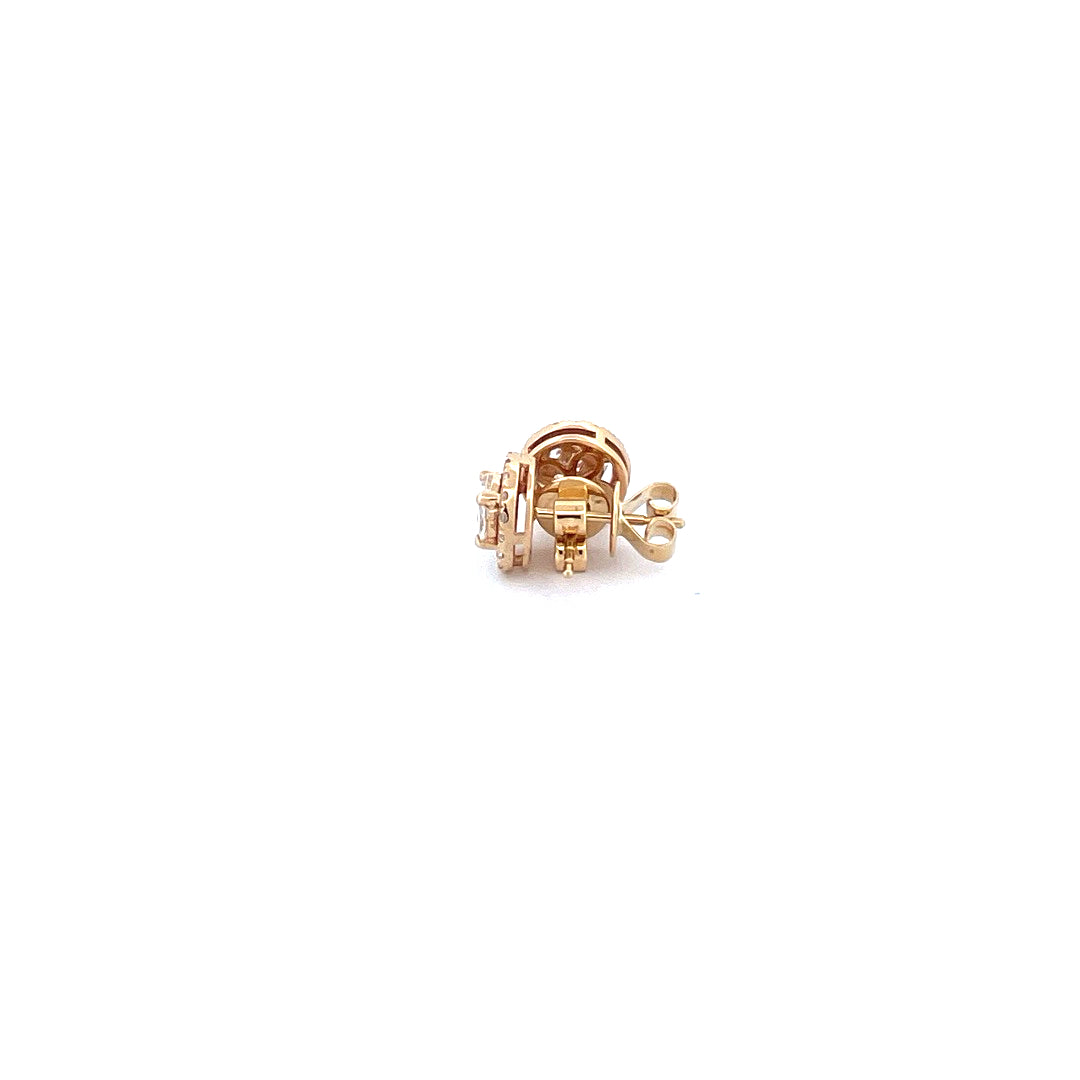 14K Yellow Gold Earrings with 0.80CTW Natural White Diamond