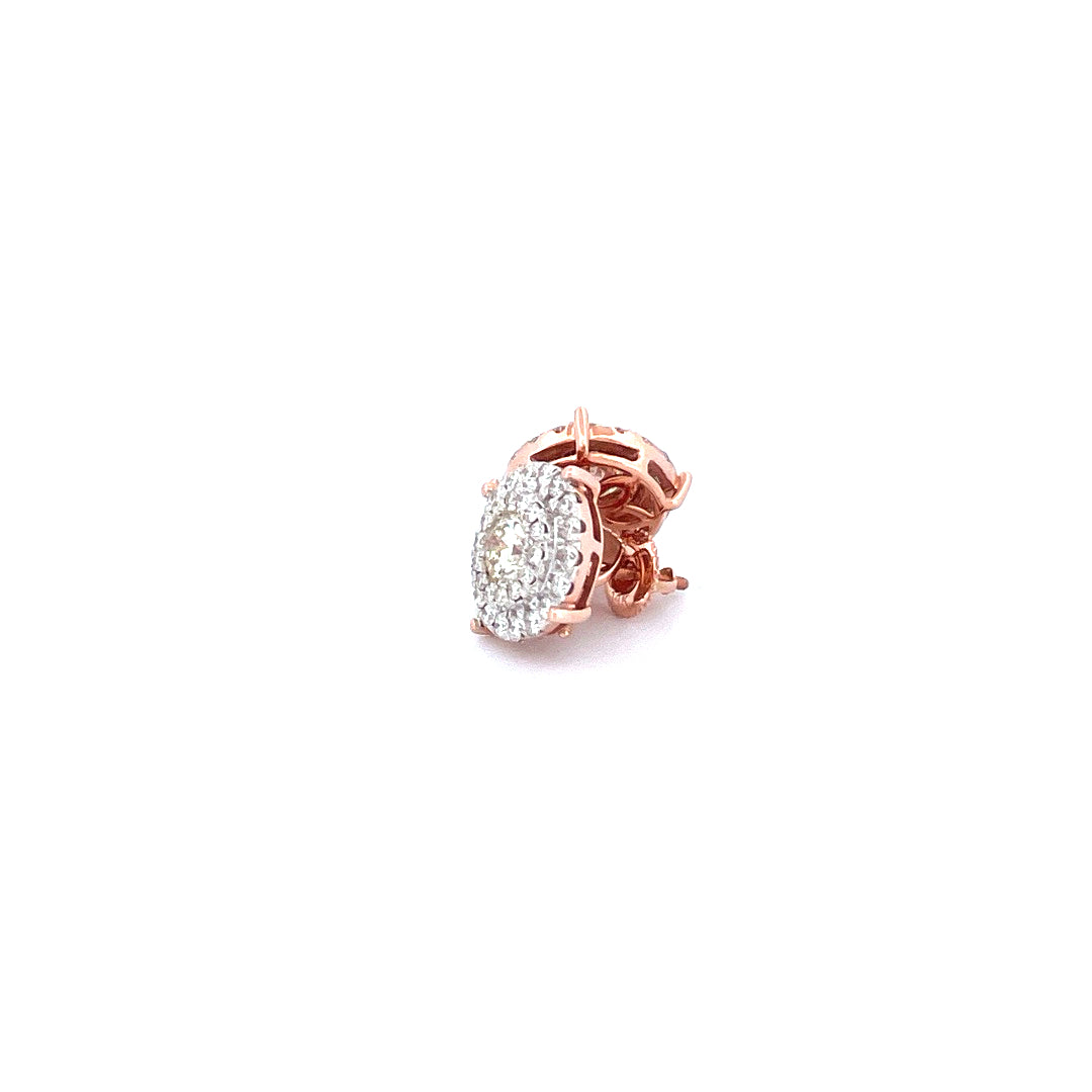 14K Rose Gold Earrings with 2.38CTW Natural White Diamond