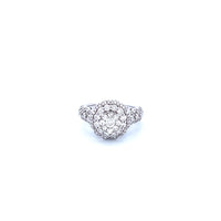 14K White Gold Women's Ring with 1.24CTW Natural White Diamonds