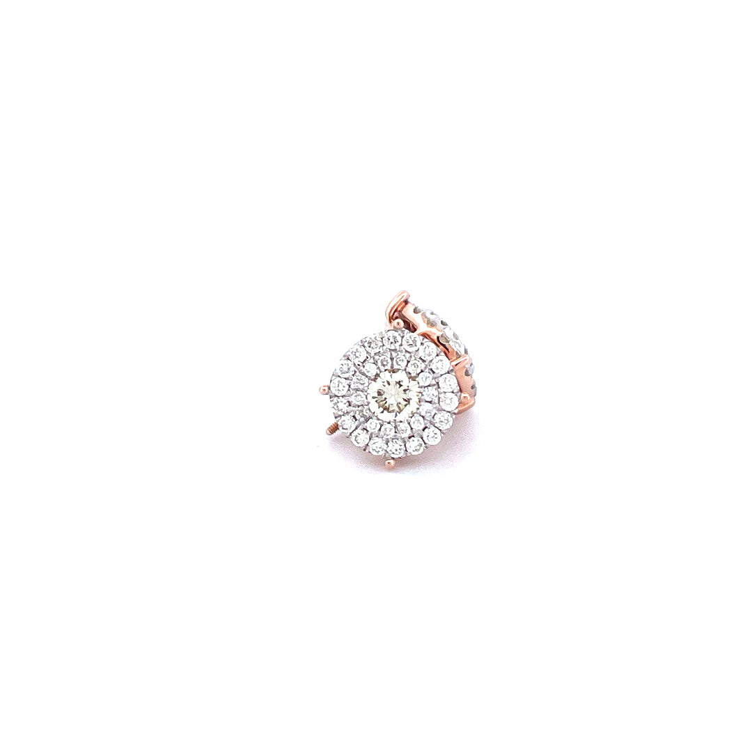 14K Rose Gold Earrings with 2.38CTW Natural White Diamond