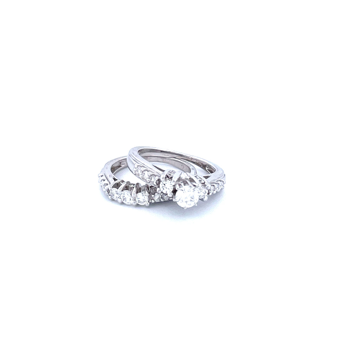 14K White Gold Women's Ring with 1.46CTW Natural White Diamonds