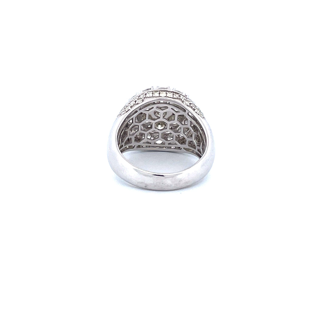 10K White Gold with 4.65CTW Natural White Diamond Men's Pinky Ring