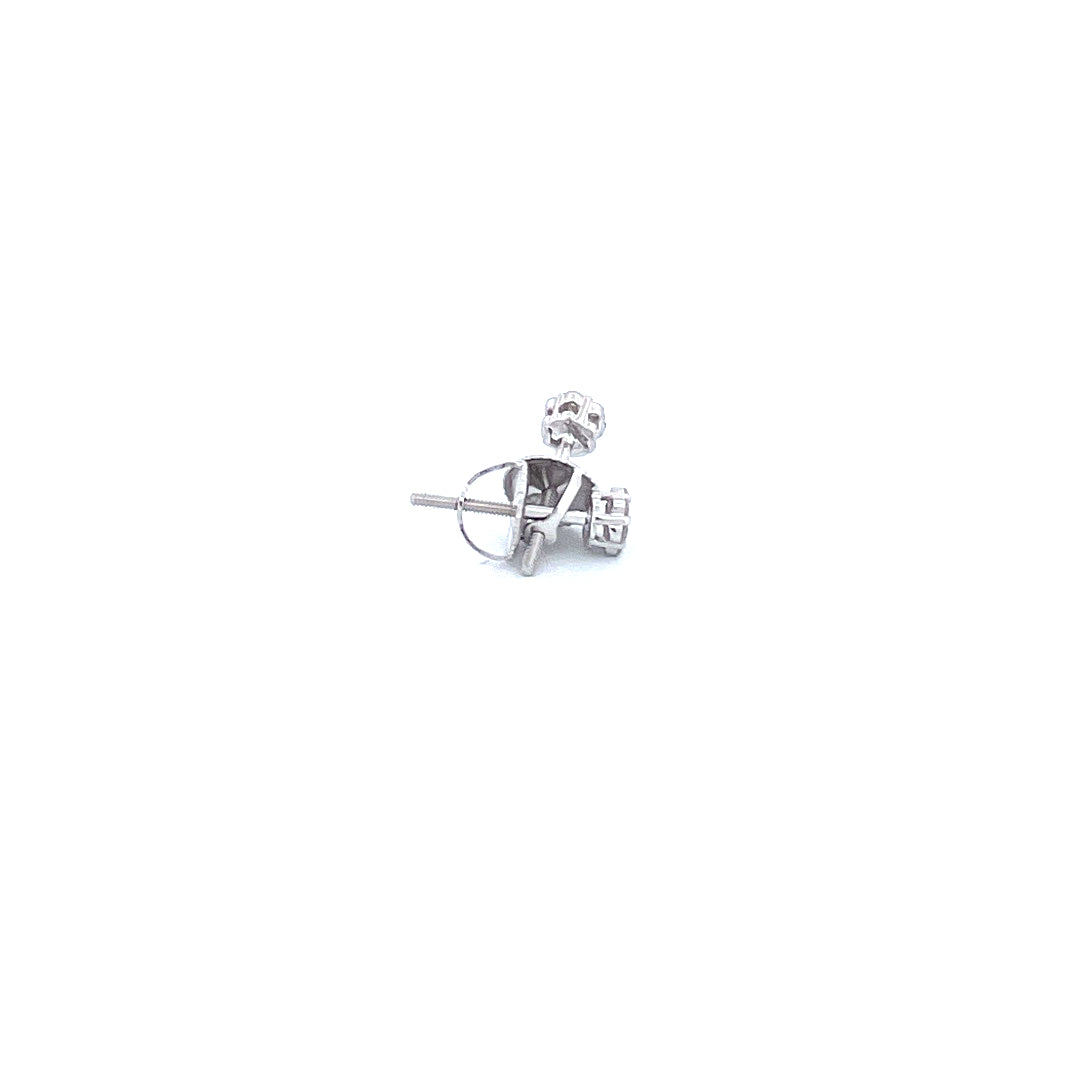 14K White Gold Earrings with 0.18CTW Natural White Diamond