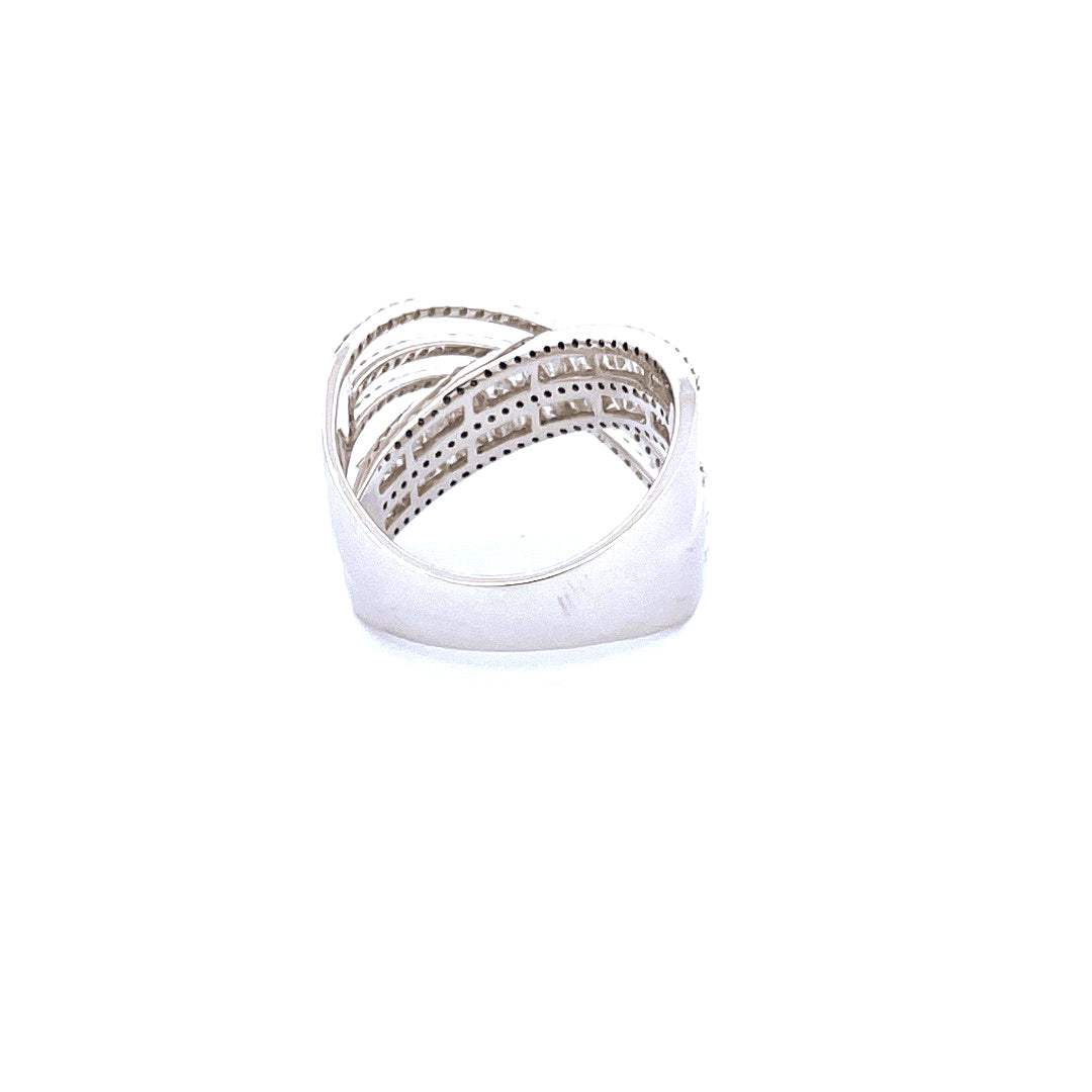 14K White Gold Women's Ring with 1.8CTW Natural White Diamonds