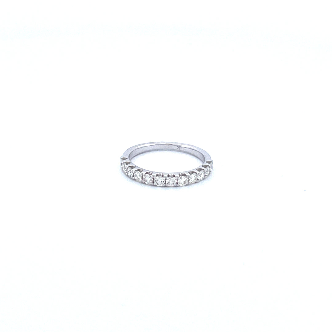 14K White Gold with 0.66CTW Natural White Diamond Women's Ring