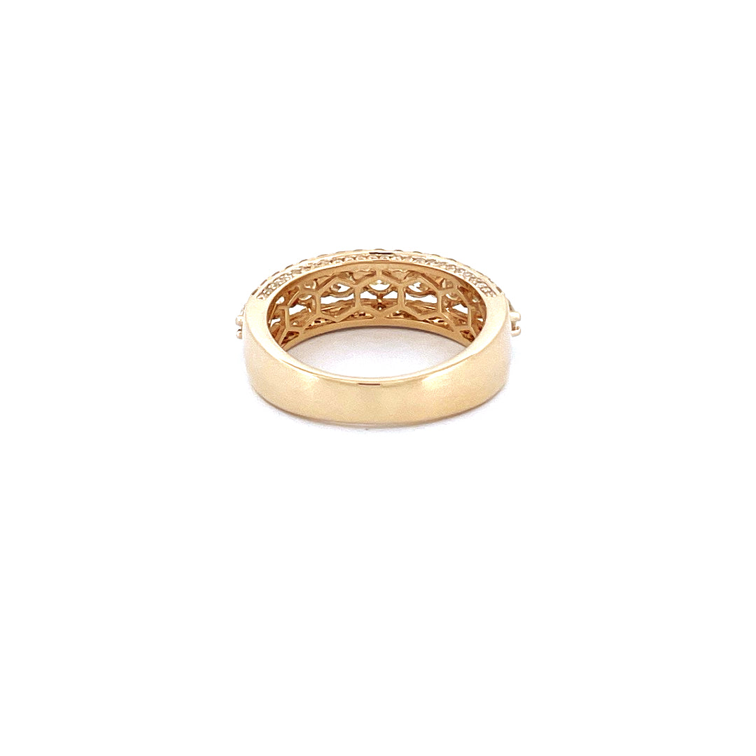 14K Yellow Gold Men's Pinky Ring with 3.05CTW Natural White Diamonds