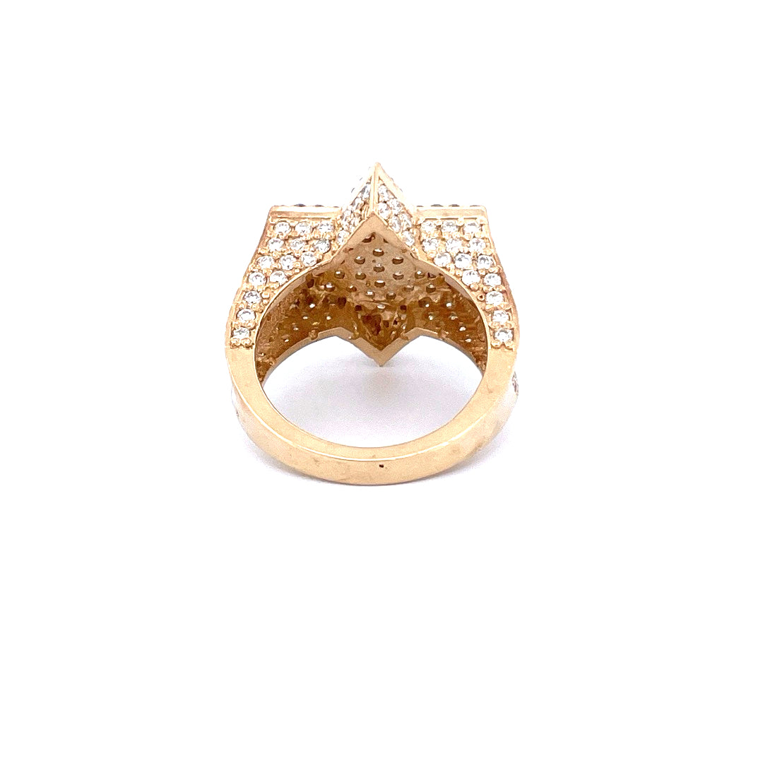 14K Yellow Gold Men's Pinky Ring with 4.5CTW Natural White Diamond