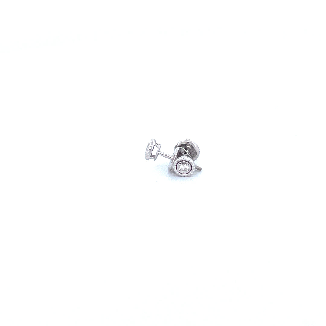 14K White Gold Earrings with 0.11CTW Natural White Diamond