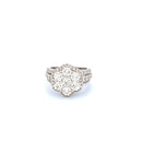 14K White Gold Women's Ring with 3.74CTW Natural White Diamonds