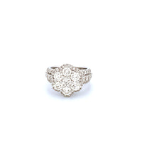 14K White Gold Women's Ring with 3.74CTW Natural White Diamonds