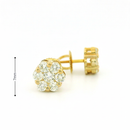 14k Yellow Gold Diamond Earrings | 1.96ctw Round Natural Diamonds, 7mm