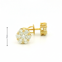 14k Yellow Gold Diamond Earrings | 1.96ctw Round Natural Diamonds, 7mm