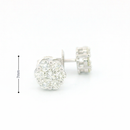 14k White Gold Diamond Earrings | 1.96ctw Round Natural Diamonds, 7mm