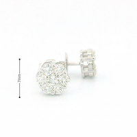 14k White Gold Diamond Earrings | 1.96ctw Round Natural Diamonds, 7mm